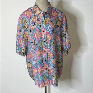 Croquet Club Vintage Silk Mosaic Short Sleeve Shirt